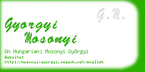 gyorgyi mosonyi business card